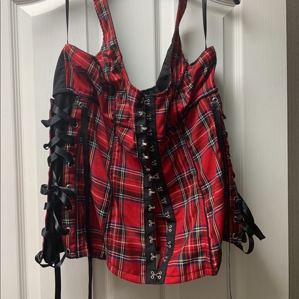 Halter plaid top